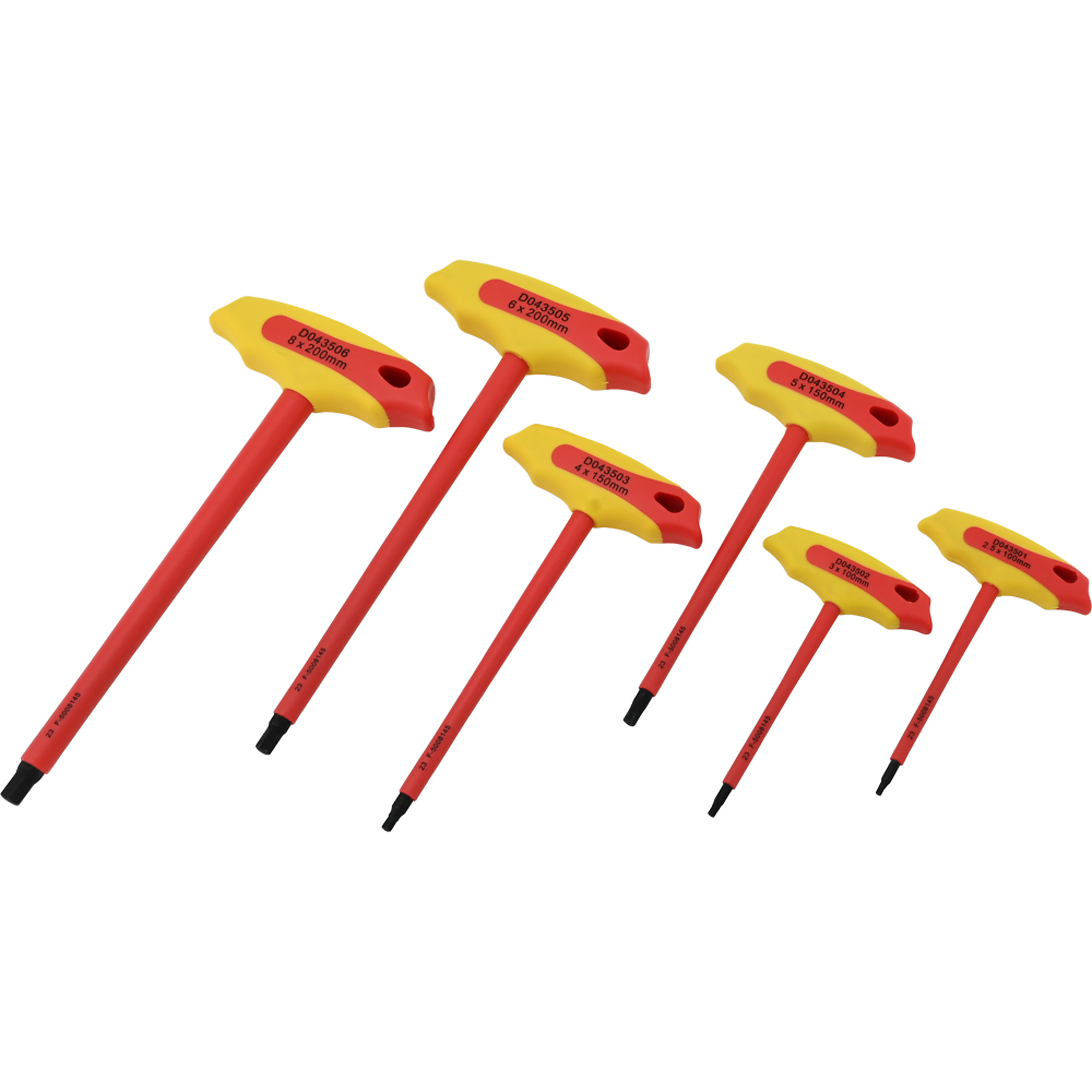 Dynamic Tools 6 Piece Insulated T-handle Hex Key Set, Metric